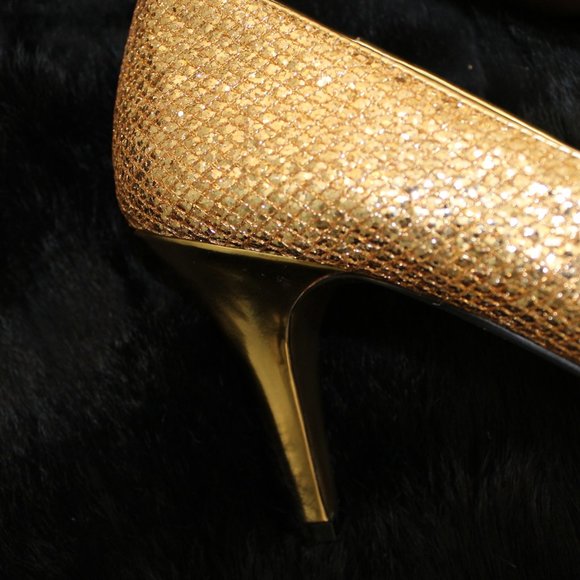 Gold Glitter Heels - Picture 3 of 5